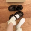 chaussures japonaises mary jane pour femmes, talon carré, bout rond, bouche peu profonde, fond souple, chaussures en cuir, semelle épaisse, confortables, 2025