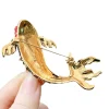 broche de poisson koi rouge élégante pour femmes, épingle en émail haut de gamme, accessoire de mode, qualité supérieure, fleur à revers, en vrac disponible