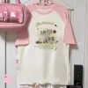 chaton chat neko t shirt femmes streetwear harajuku à motifs t shirt femme concepteur graphique bande dessinée vêtements