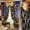 rideau jacquard de luxe, noir, argent, gris, pour salon, chambre à coucher, hall d'entrée, nouvelle collection 2018