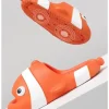 chaussures antidérapantes amusantes pour salle de bain et maison, pour femmes, couple d'été, semelles épaisses, mignon petit poisson, sandales, pantoufles de sortie d'été