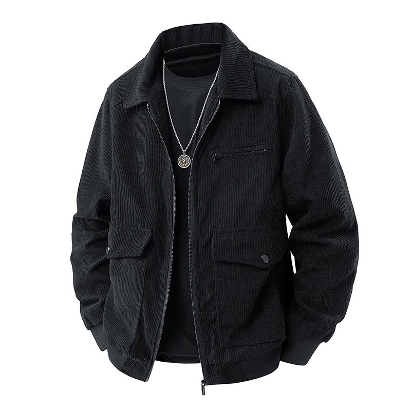 hommes hiver veste décontractée vêtements d'extérieur hommes veste en velours côtelé printemps col rabattu veste multi poches mode coréenne hommes hiver veste décontractée vêtements d'extérieur hommes veste en velours côtelé printemps col rabattu veste multi poches mode coréenne