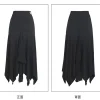 jupe irrégulière de danse latine noire, vêtements de danse professionnels pour femmes adultes, costumes longs d'entraînement de valse de tango w25d276