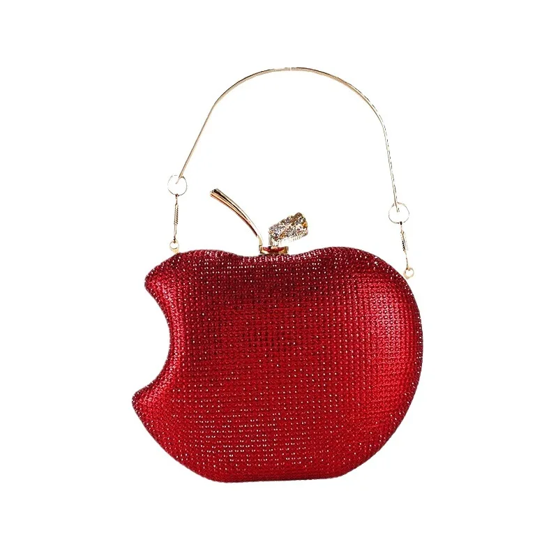 Mini pochette de soirée glamour en forme de pomme pour femme, poignée supérieure, JOfor Mini pochette de soirée glamour en forme de pomme pour femme, poignée supérieure, JOfor