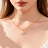 colliers avec pendentif en forme de fleur en émail doux pour femmes et filles, en acier inoxydable, couleur or, fleur de cerisier, marguerite, bijoux, cadeau d'anniversaire