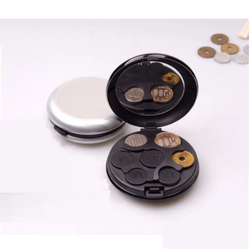 distributeur de pièces de monnaie japonais rond, porte monnaie, porte monnaie, boîte de rangement, porte monnaie en plastique en alliage d'aluminium distributeur de pièces de monnaie japonais rond, porte monnaie, porte monnaie, boîte de rangement, porte monnaie en plastique en alliage d'aluminium