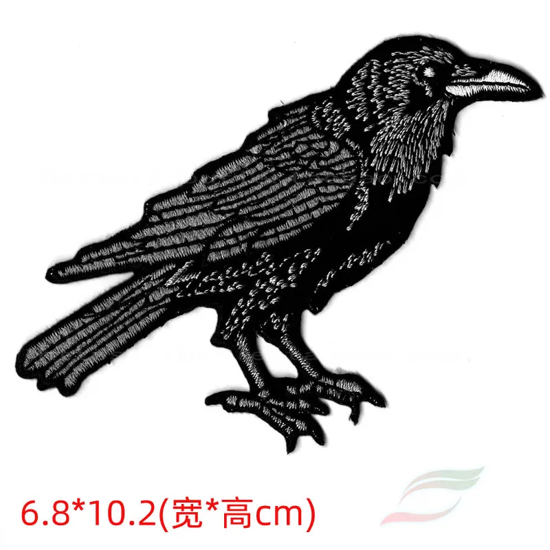 Écusson de corbeau brodé à repasser, décoration de vêtements Écusson de corbeau brodé à repasser, décoration de vêtements