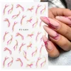 autocollants pour ongles 3d en marbre rose, étiquettes adhésives, motif aquarelle, fleurs, feuilles, art de manucure et de pédicure, lastz sj031