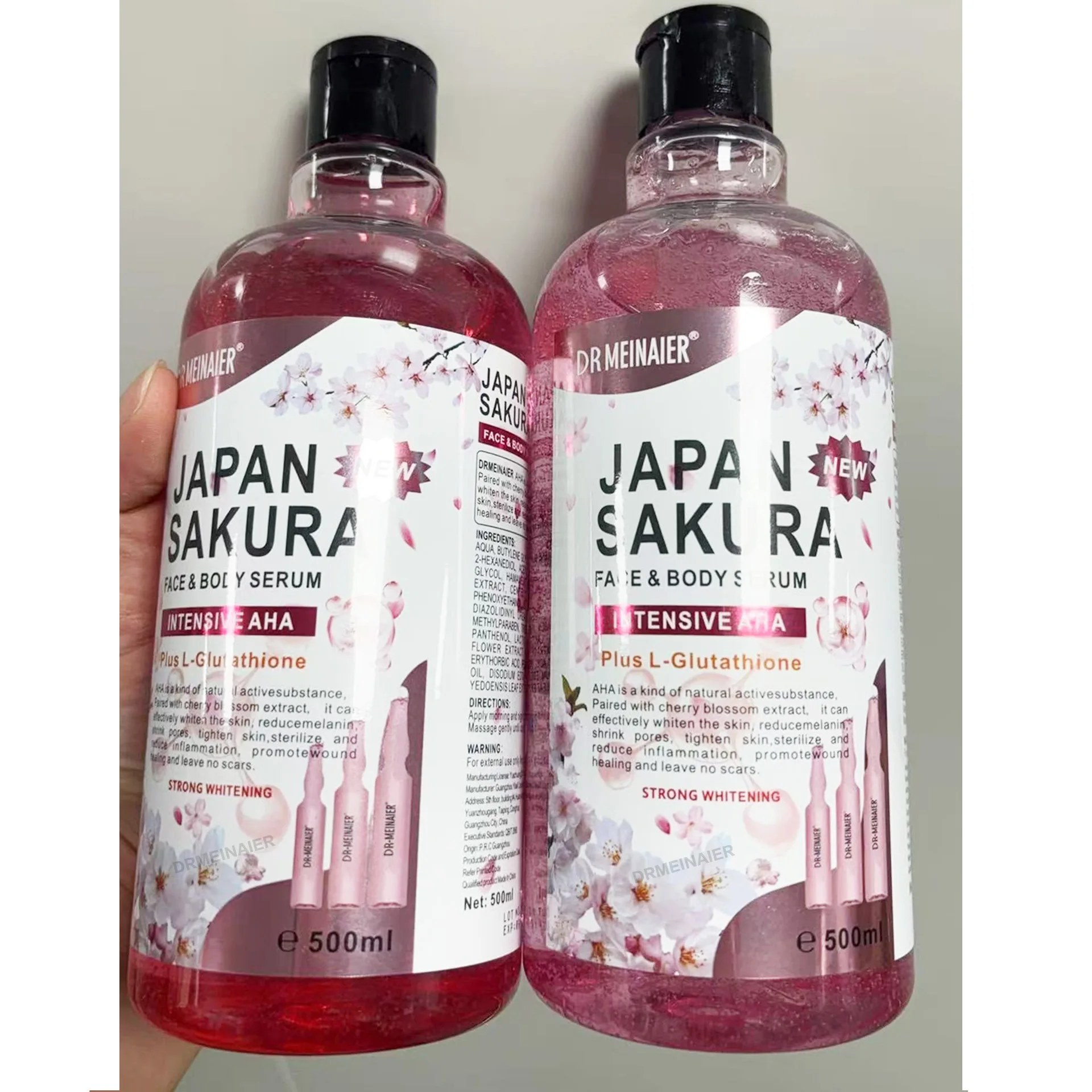 sérum japonais sakura pour le visage et le corps, 500ml, rétrécit les pores, essence éclaircissante, raffermissant, lifting, aha, anti âge, hydratant, soins pour la peau sèche sérum japonais sakura pour le visage et le corps, 500ml, rétrécit les pores, essence éclaircissante, raffermissant, lifting, aha, anti âge, hydratant, soins pour la peau sèche