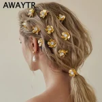 Épingle à cheveux coréenne à fleurs dorées pour femmes, 4 pièces, Vintage, tresse, strass, Barrettes en forme de fleurs, pince à cheveux, accessoires pour cheveux Épingle à cheveux coréenne à fleurs dorées pour femmes, 4 pièces, Vintage, tresse, strass, Barrettes en forme de fleurs, pince à cheveux, accessoires pour cheveux