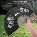 Éventail de Tai Chi en acier inoxydable, noir/rouge/bleu, Kung Fu chinois, Arts martiaux, danse, formation, décoration de maison, cadeau artisanal