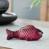thé créatif à couleur changeante pour animaux de compagnie, carpe koi, ornements de thé en résine, mascotte chinoise, rapport à deux poissons, bonheur, ornements de cérémonie du thé zen