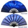 afourt 2 pièces grand ventilateur pliant portable en nylon tissu chinois kung fu ventilateur festival décoration pour cadeaux de fête
