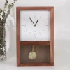 grande horloge murale japonaise moderne, pendule en bois, montres silencieuses, horloges nordiques, décoration d'intérieur, cadeau de décoration de salon