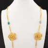 ensembles de colliers indiens de mariée, longues chaînes en acier inoxydable plaqué or 24 carats pour femmes, nouvelles chaînes de clavicule pour filles, cadeaux de vacances