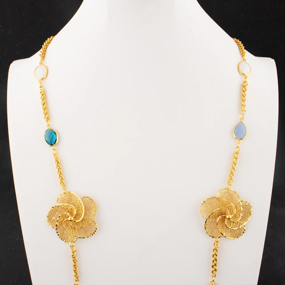 ensembles de colliers indiens de mariée, longues chaînes en acier inoxydable plaqué or 24 carats pour femmes, nouvelles chaînes de clavicule pour filles, cadeaux de vacances ensembles de colliers indiens de mariée, longues chaînes en acier inoxydable plaqué or 24 carats pour femmes, nouvelles chaînes de clavicule pour filles, cadeaux de vacances