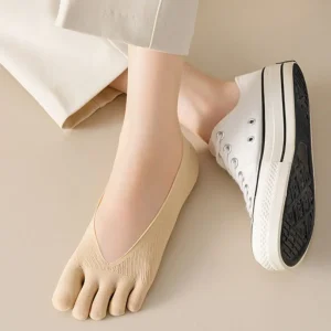 5 paires de chaussettes bateau Ultra-fines à cinq doigts, bonneterie antidérapante, chaussettes à bout fendu, invisibles, bouche peu profonde, maille peu profonde pour femmes