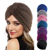chapeaux hijabs pour femmes, turban musulman brillant, bandeau de sauna croisé, enveloppes de tête torsadées à nœud de style indien, écharpe de tête souple extensible, chapeau de sport