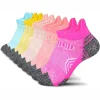 5 paires de chaussettes de cheville athlétiques de performance pour hommes et femmes, support de cheville, coupe basse, languette souple, chaussettes de compression pour course à pied marathon