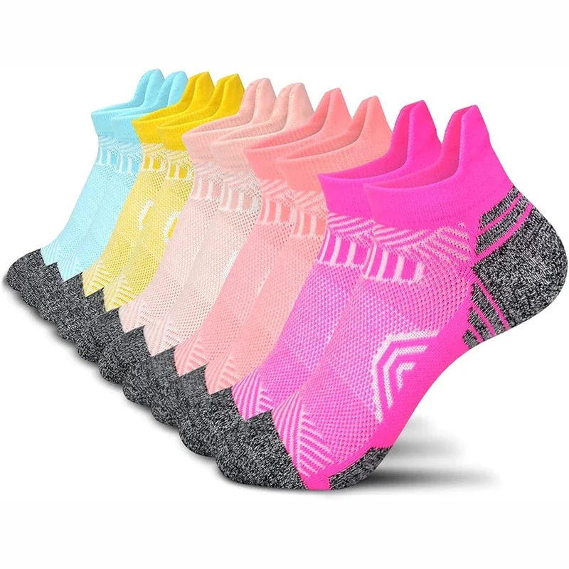 5 paires de chaussettes de cheville athlétiques de performance pour hommes et femmes, support de cheville, coupe basse, languette souple, chaussettes de compression pour course à pied marathon 5 paires de chaussettes de cheville athlétiques de performance pour hommes et femmes, support de cheville, coupe basse, languette souple, chaussettes de compression pour course à pied marathon