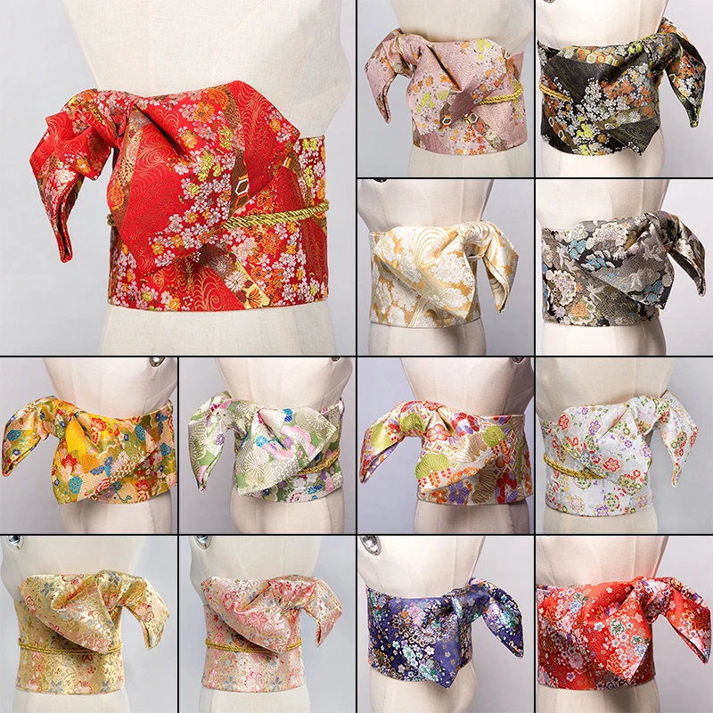 yukata japonais traditionnel classique geisha kimono obi ceinture sakura imprimé cummerbunds nœud papillon noble rétro ceinture japonaise yukata japonais traditionnel classique geisha kimono obi ceinture sakura imprimé cummerbunds nœud papillon noble rétro ceinture japonaise