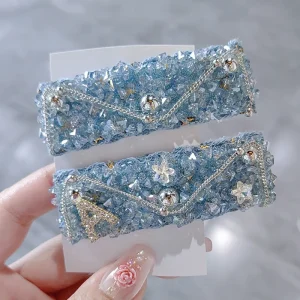 Pince à cheveux coréenne en biscuits brillant pour femmes, épingles à cheveux BB, frange latérale, arrière de la tête, accessoires de mode pour cheveux