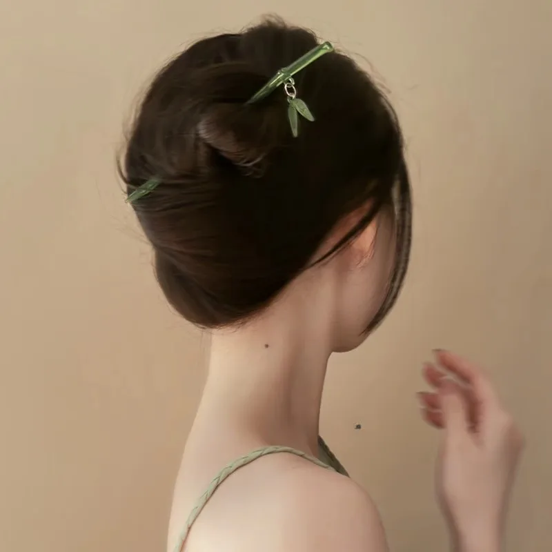 bâton de cheveux en résine verte de style chinois antique pour femmes, baguettes en acrylique vintage, épingle à cheveux, accessoires pour cheveux bâton de cheveux en résine verte de style chinois antique pour femmes, baguettes en acrylique vintage, épingle à cheveux, accessoires pour cheveux