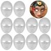 1 10 pièces bricolage masques complets blanc chat renard masque halloween cosplay peintable couple demi animal fête artisanat accessoire pour la fête
