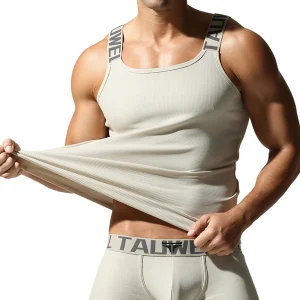TAUWELL Débardeur fitness côtelé pour homme Débardeur d&rsquo;entraînement confortable et respirant pour homme