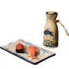 chauffe vin japonais, pot à saké, ensemble de tasses en céramique faites à la main, pot de distribution de vin antique, pot chaud vintage baijiu, tasse à spiritueux