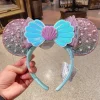 bandeau princesse disney mickey oreille raiponce neige blanche, nœud à paillettes, cerceau pour cheveux, accessoires pour filles, cadeau d'halloween, jack de noël