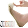 5 paires décontracté coton bas bateau chaussettes ensemble femmes maille couleur unie invisible tabi chaussettes mince coupe basse antidérapant orteil chaussettes filles