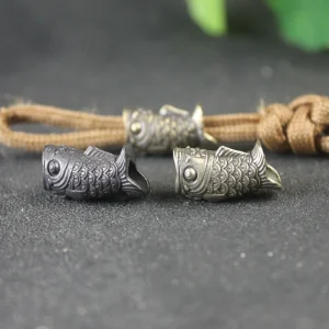Koinobori couteau en laiton perles carpe Koi poisson EDC extérieur bricolage paracorde tissé lanière pendentifs parapluie corde Bracelets accessoires Koinobori couteau en laiton perles carpe Koi poisson EDC extérieur bricolage paracorde tissé lanière pendentifs parapluie corde Bracelets accessoires