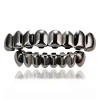 hip hop dents supérieures plaquées or 18 carats pour hommes et femmes, 8 dents inférieures, accessoires de bijoux de fête, accolades en or véritable