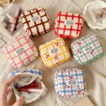 Petite pochette à cosmétiques pour sac à main, Mini trousse de maquillage avec compartiments, pochette pour serviettes hygiéniques, joli porte-rouge à lèvres à fermeture éclair