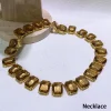 ensemble de bijoux caramel marron de haute qualité, marque de luxe, pendentif exquis en cristal, collier, bracelet, cadeau de fête pour femmes, nouvelle collection
