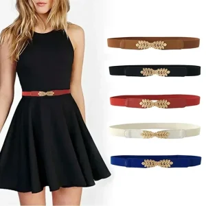 Ceinture fine en PU pour femmes, noir et blanc, ceinture élastique, accessoires de déclin, double structure en métal, offre spéciale Ceinture fine en PU pour femmes, noir et blanc, ceinture élastique, accessoires de déclin, double structure en métal, offre spéciale