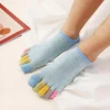 coton yoga anti dérapant sué invisible bateau chaussettes orteil chaussettes cheville chaussettes 5 doigts chaussettes