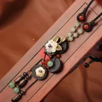 Style ethnique créatif Turquoise bijoux en bois gland collier Vintage Jade longue chaîne de pull bohème en bois pendentif collier