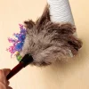 plumeau en poils d'autruche antistatique, brosse à poussière de voiture, balayeuse, nettoyeur de meubles, manche en bois domestique, vadrouille à plumes, livres