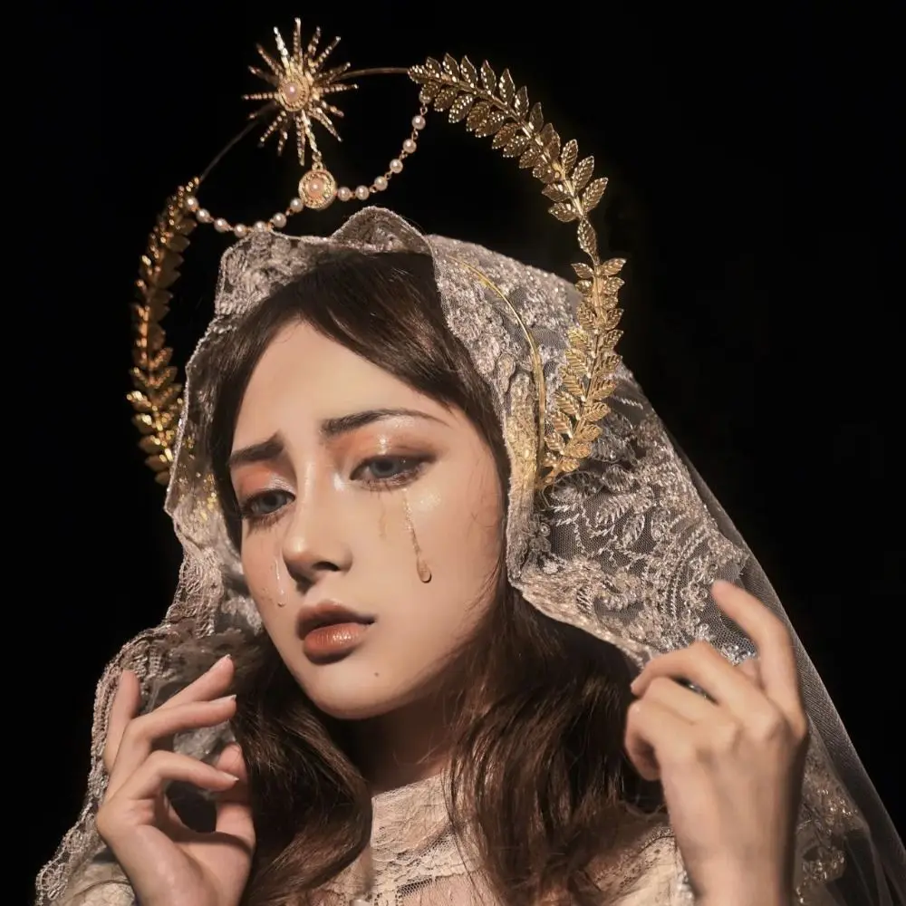 serre tête soleil dieu halo bandeau étoile perle cosplay cerceau de cheveux costume d'halloween couronne baroque en or dames/filles serre tête soleil dieu halo bandeau étoile perle cosplay cerceau de cheveux costume d'halloween couronne baroque en or dames/filles