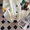 veste pull ours de dessin animé japonais pour femmes, cardigan tricoté ample et polyvalent, nouvelle version coréenne 2024
