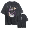 Fushigflats-T-shirt imprimé Toji pour hommes et femmes, Jujutsu Kaimmense Anime, Économie manga d&rsquo;été, T-shirt en coton lavé, T-shirt Harajuku