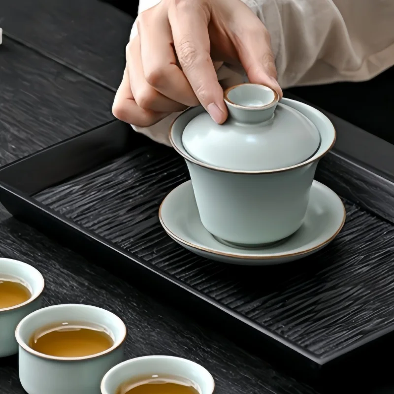 Service à thé Kung Fu rétro voyage Portable Ru four boîte-cadeau extérieur théière couvercle bol Camp sur service à thé japonais avec tasses et bouilloire Service à thé Kung Fu rétro voyage Portable Ru four boîte-cadeau extérieur théière couvercle bol Camp sur service à thé japonais avec tasses et bouilloire