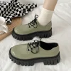 rimocy chaussures oxford à plateforme en cuir verni pour femmes, appartements à lacets décontractés, chaussures épaisses noires, printemps, 2025