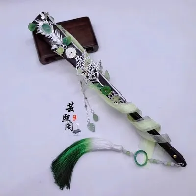 Éventail pliant de danse tian guan ci fu feng kr shi qingxuan, accessoires d'antiquité pliés Éventail pliant de danse tian guan ci fu feng kr shi qingxuan, accessoires d'antiquité pliés