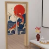 koi poisson style japonais porte rideau cuisine entrée fengshui drapé chambre lin tissu maison entrée suspendus décor demi rideaux