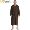 Caftan islamique musulman Jubba arabe Thobe vêtements pour hommes à capuche manches longues poches boutons longue robe ample chemise robes Caftan islamique musulman Jubba arabe Thobe vêtements pour hommes à capuche manches longues poches boutons longue robe ample chemise robes