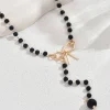 collier à pampilles en perles noires et blanches pour femmes, ras du cou, cadeau pour ami, vente en gros, livraison directe, nouveau