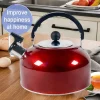 théière à poignée ergonomique en acier inoxydable, bouilloire à eau à gaz, bouilloire à sifflet pour les voyages, la randonnée, la cuisine, 3l